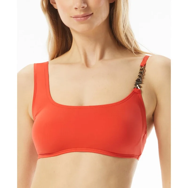 The Best Prices MICHAEL Michael Kors Womens One Shoulder Chain Bikini Swim top
