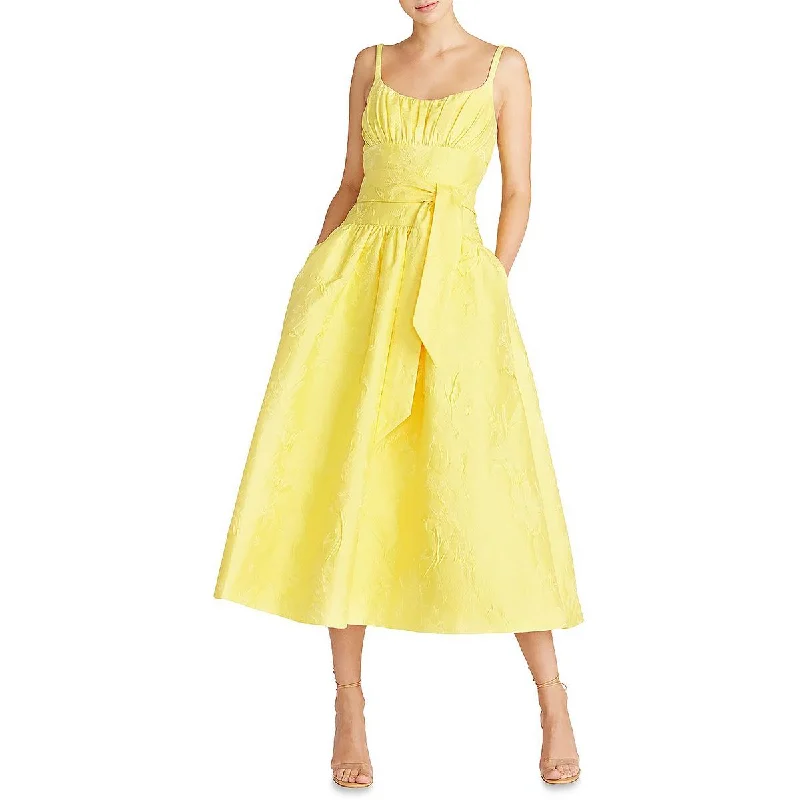Discount Extravaganza ML Monique Lhuillier Womens Textured Ruched Fit & Flare Dress