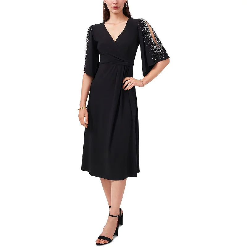 Limited Time Offer MSK Womens Beaded Mid Calf Midi Dress