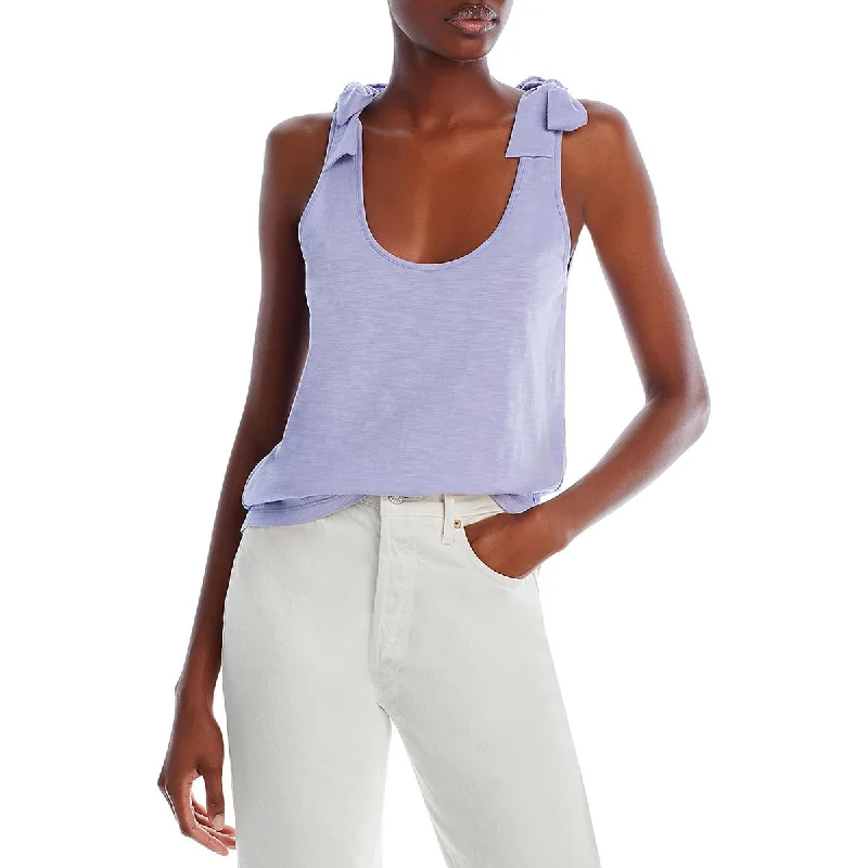 Best Deals Paige Womens Slub Tie Shoulder Pullover Top
