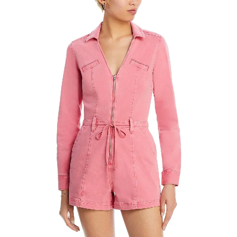 Final Sale Paige Womens Utility V Neck Romper