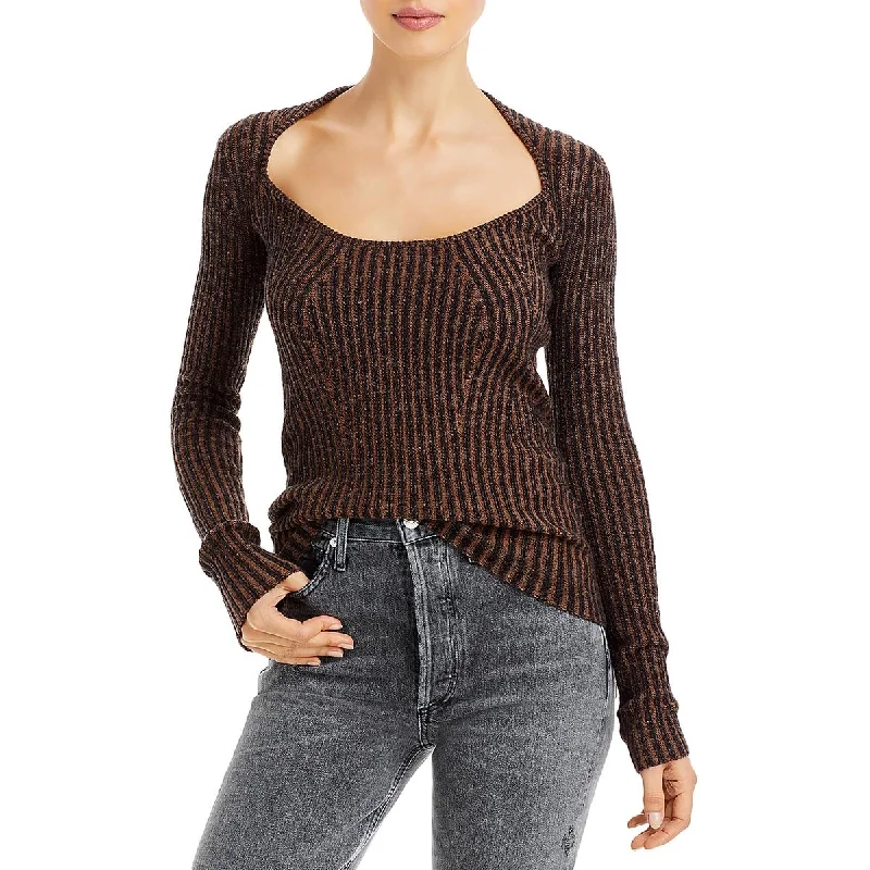Markdowns Proenza Schouler Womens Scoop Neck Ribbed Pullover Sweater