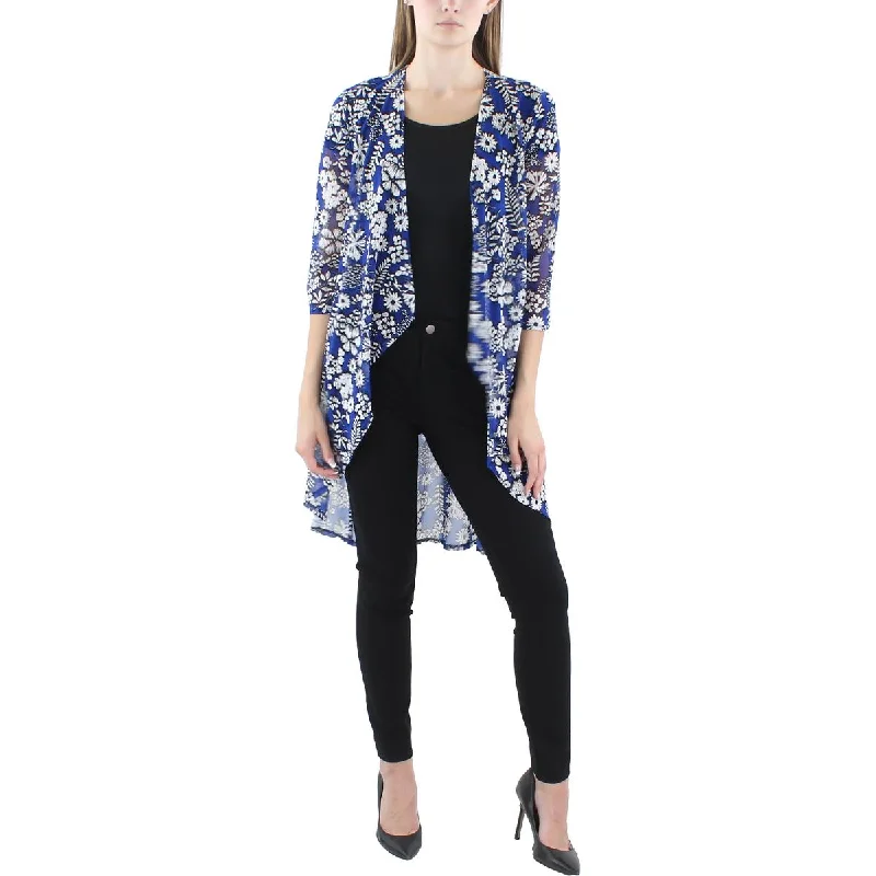 Bargain Prices R&M Richards Womens Floral Print Drapey Open-Front Blazer