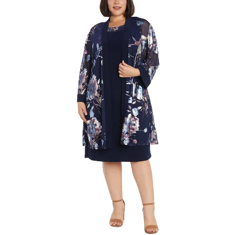 Major Savings R&M Richards Womens Plus Knit Sleeveless Cocktail Dress