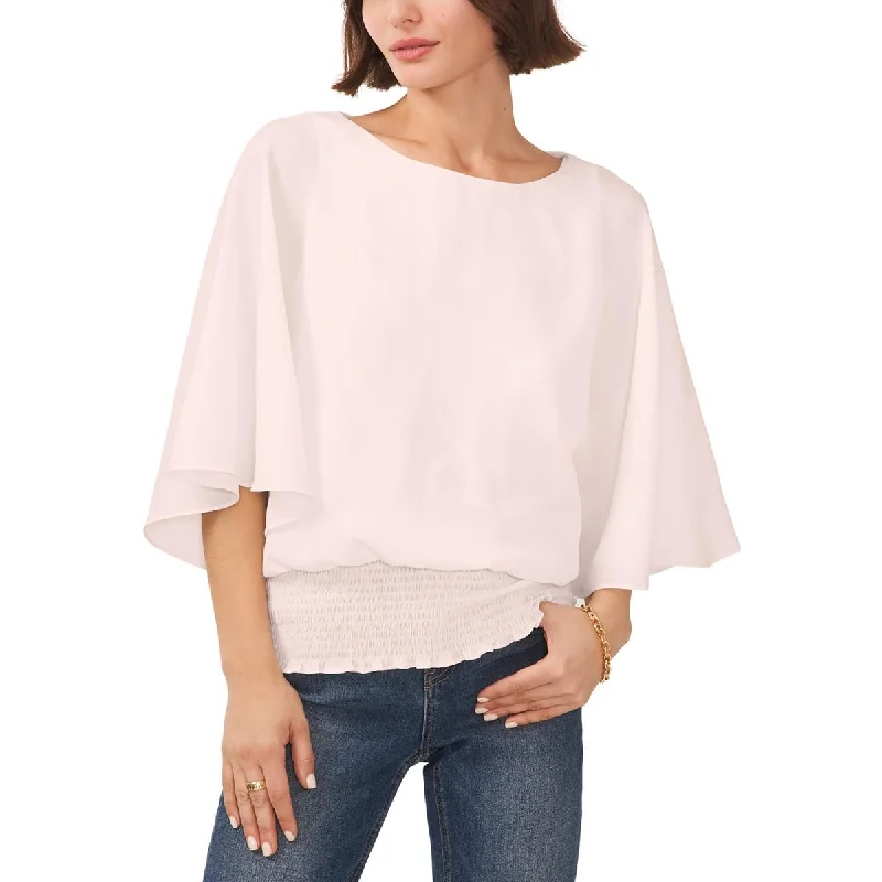 Limited Time Discount Sam and Jess Womens Butterfly Sleeve Smocked Waist Blouse