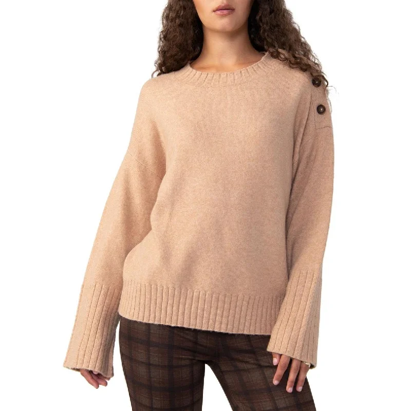 Today’s Deal Sanctuary Clothing Womens Ribbed Trim Buttons Pullover Sweater