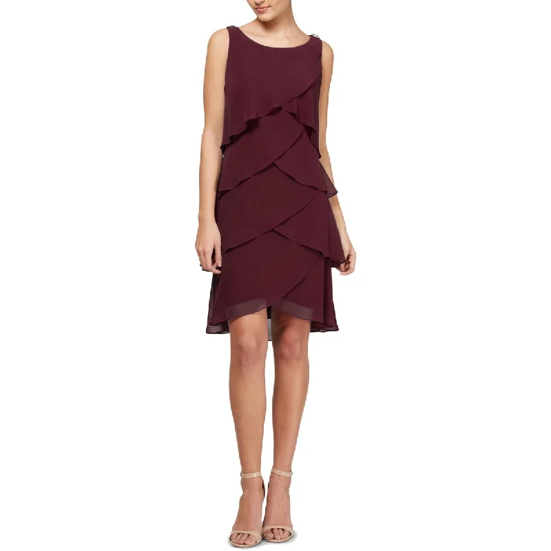 Fantastic Deals SLNY Womens Chiffon Sleeveless Cocktail And Party Dress