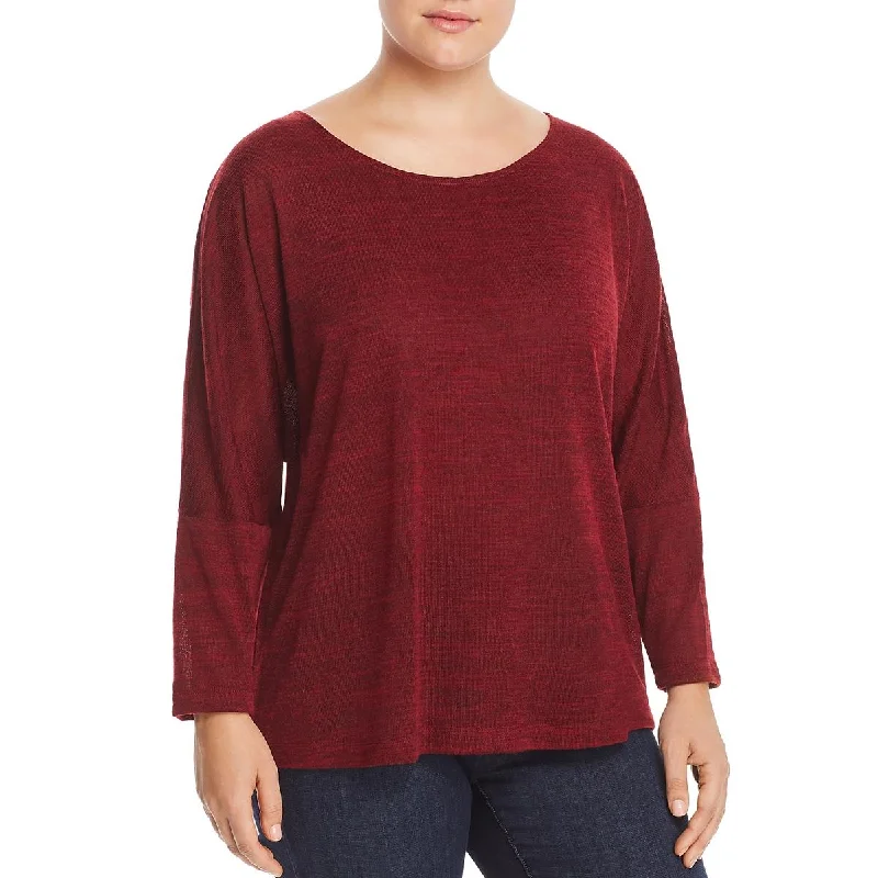 Status by Chenault Womens Plus Lightweight Round Neck Pullover Sweater