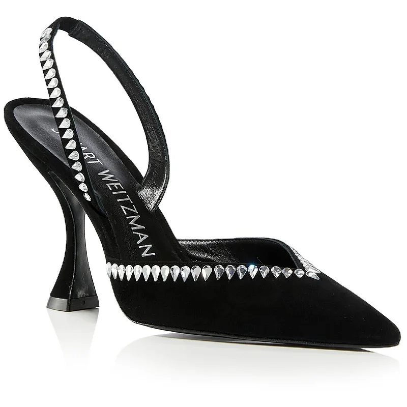 Amazing Deals Stuart Weitzman Womens Xcurve 100 Crystal Pointed Toe Pumps