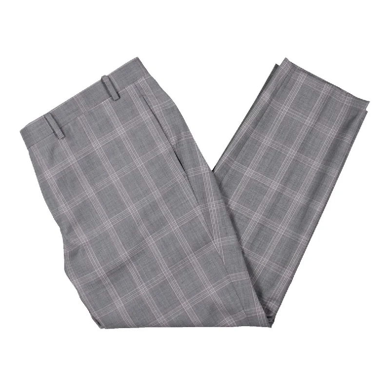 Tallia Mens Plaid Suit Separate Dress Pants