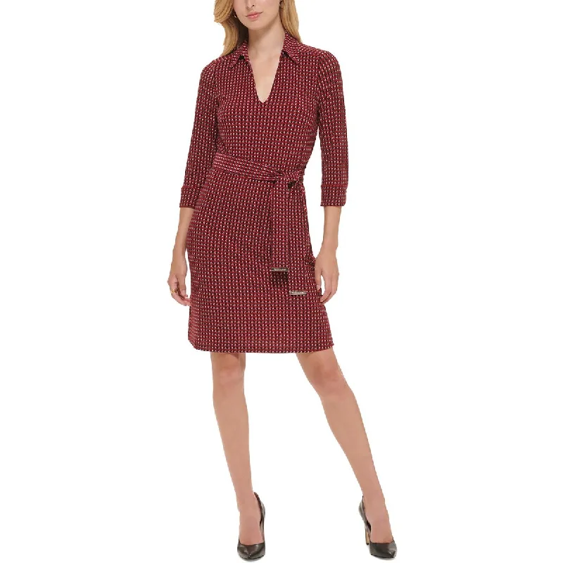 Instant Discount Tommy Hilfiger Womens Petites Polo Mini Wear to Work Dress