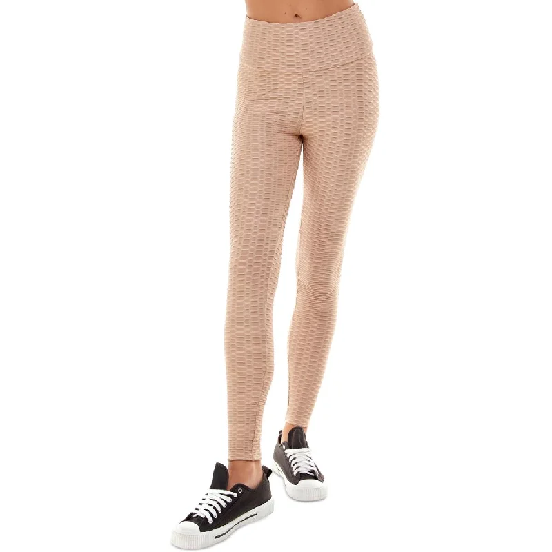 Act Now Ultra Flirt Womens Juniors Textured High Rise Athletic Leggings