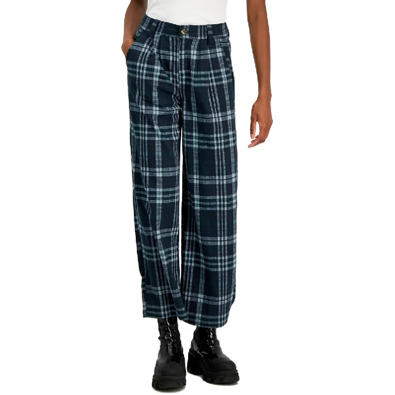 Today's Special Vanilla Star Womens Juniors High Rise Plaid Trouser Pants