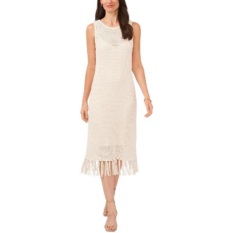 Act Fast Vince Camuto Womens Island Oasis Fringe Knit Shift Dress