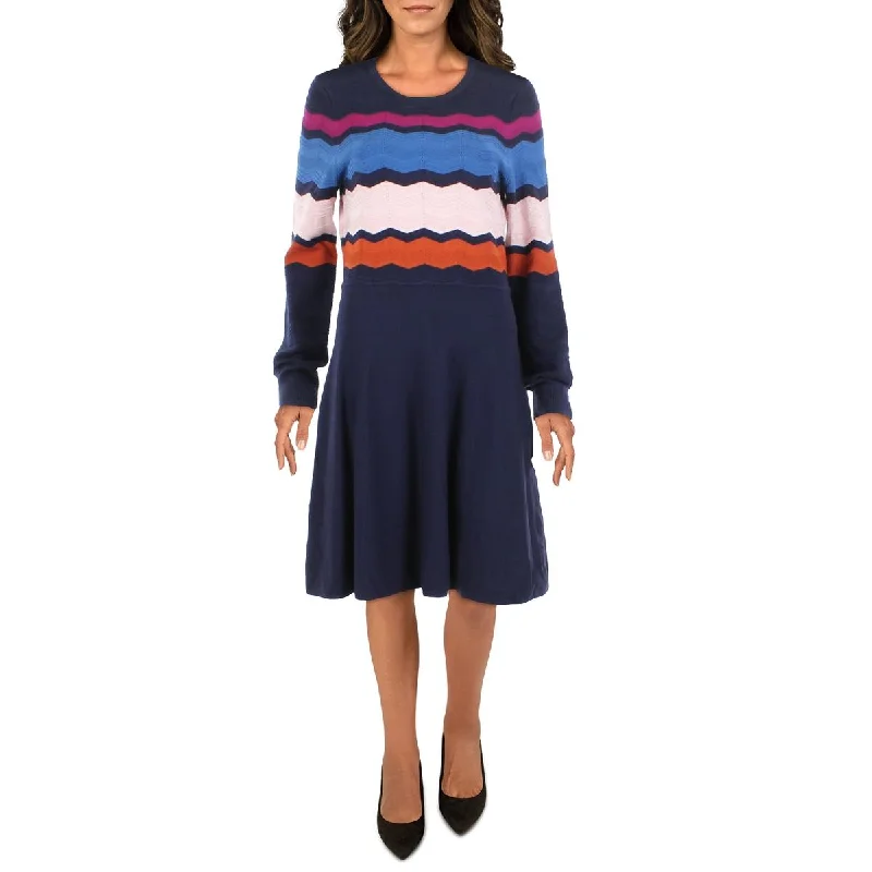 Vince Camuto Womens Ribbed Midi Sweaterdress