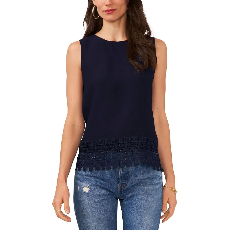 Sale Event Vince Camuto Womens Sleeveless Lace Trim Blouse