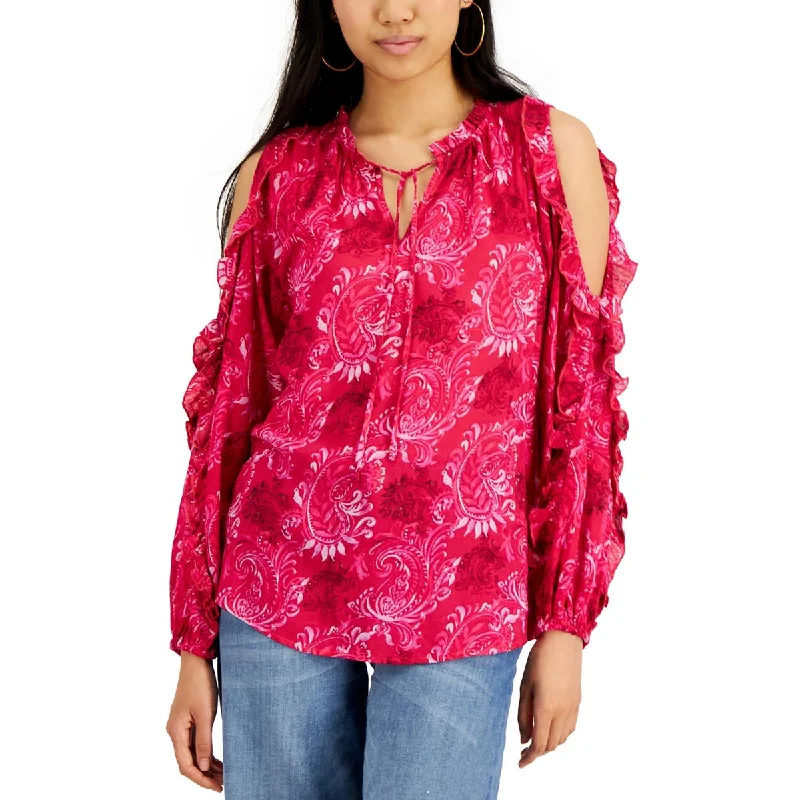 Bargain Prices Willow Drive Womens Paisley Split Neck Blouse