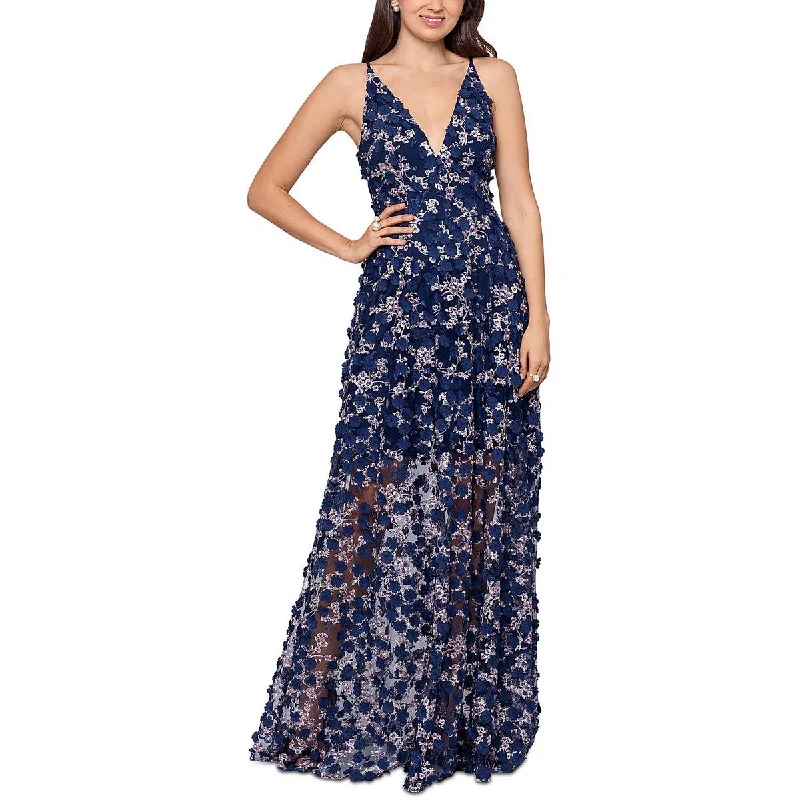 Loyalty Reward Xscape Womens Embroidered Fit & Flare Evening Dress