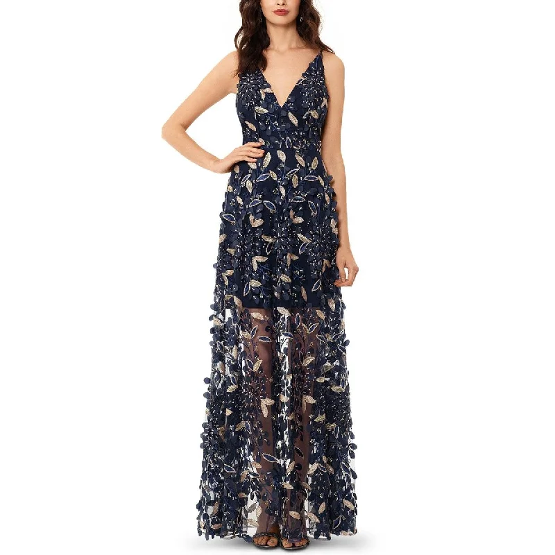 Early Access Xscape Womens Padded Bust Applique Evening Dress