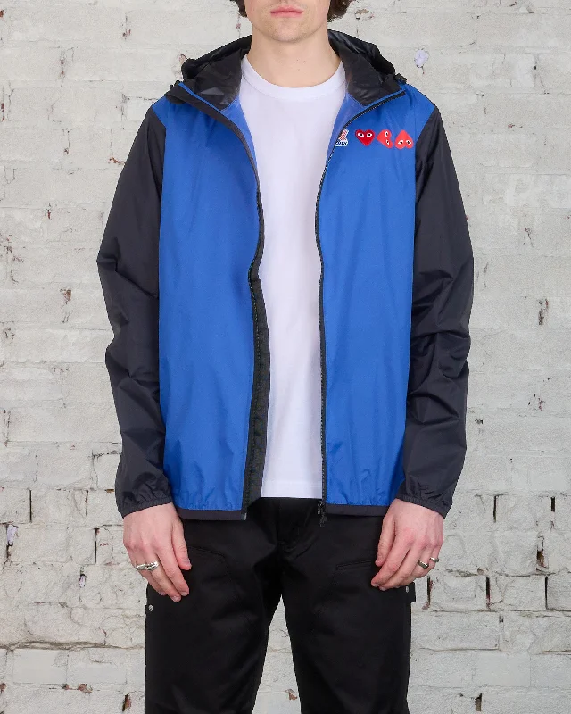 Unmissable Offer Comme des Garçons PLAY K-Way Full Zip Hooded Jacket Blue/Black