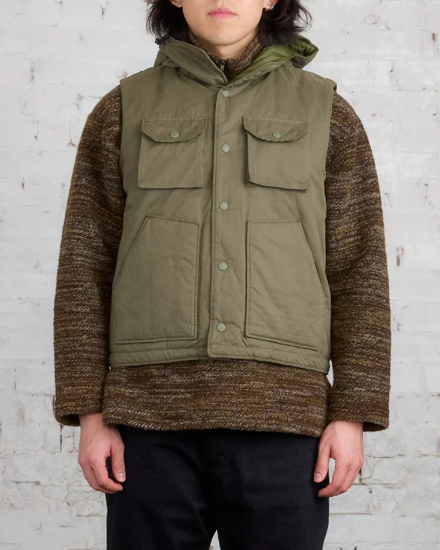 Overstock Engineered Garments Field Vest Olive PC Coated Cloth