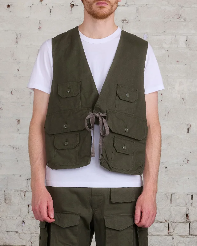 Price Blitz Engineered Garments Fowl Vest Cotton Brush HB Olive