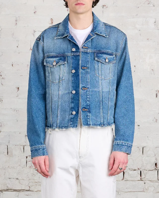 Low Prices MM6 Maison Margiela Denim Cropped Jacket Light Blue