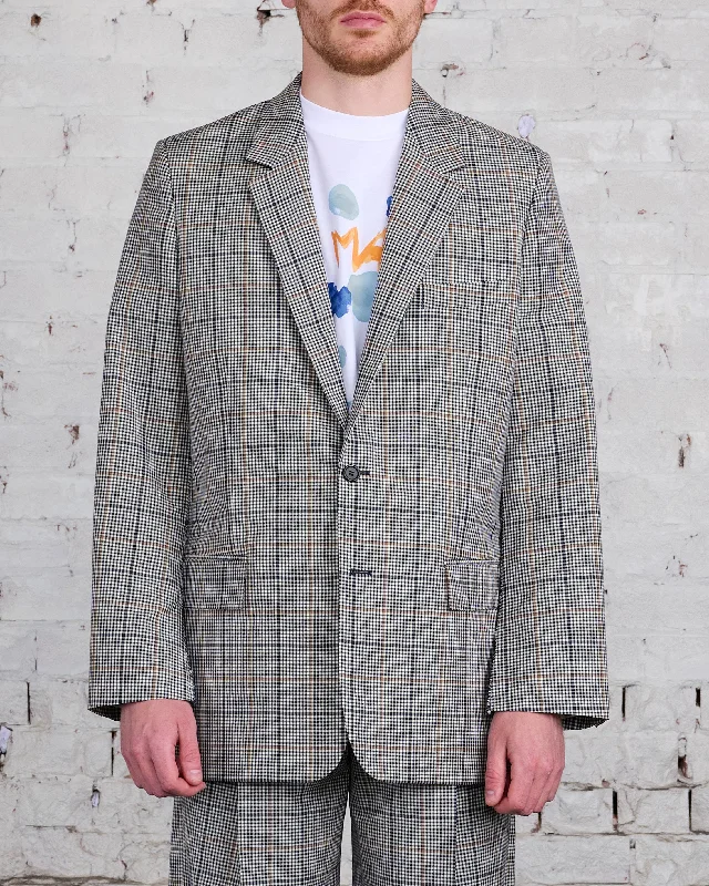 Price Meltdown Marni Runway Raw Cut Side Blazer Blue-Black Plaid