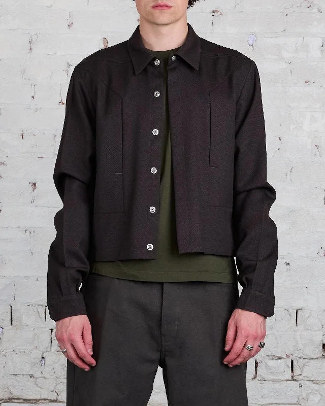 Blowout Sale Rick Owens Alice Strobe Shirt Wool Drill Dark Dust