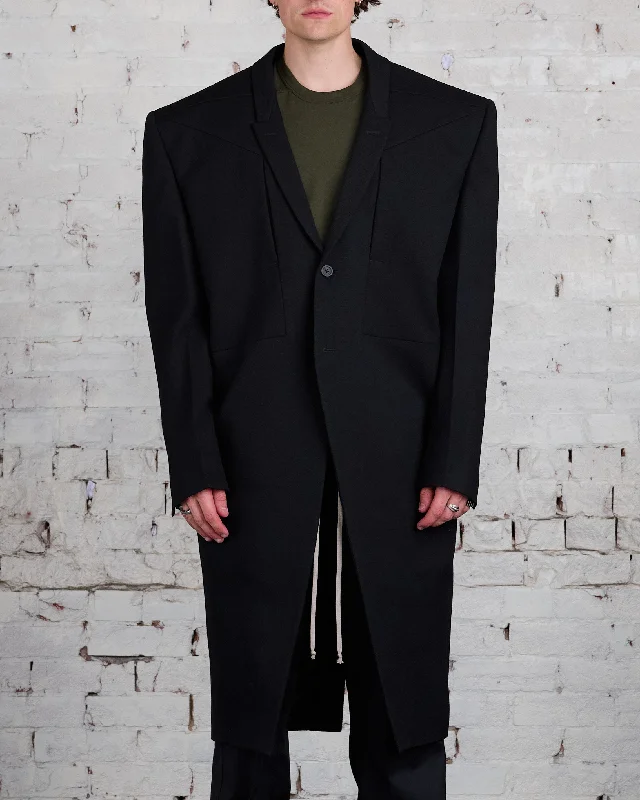 Warehouse Sale Rick Owens Rick's Tatlin Coat Wool Drill Black