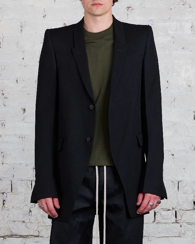 Overstock Sale Rick Owens Tatlin Blazer Wool Drill Black