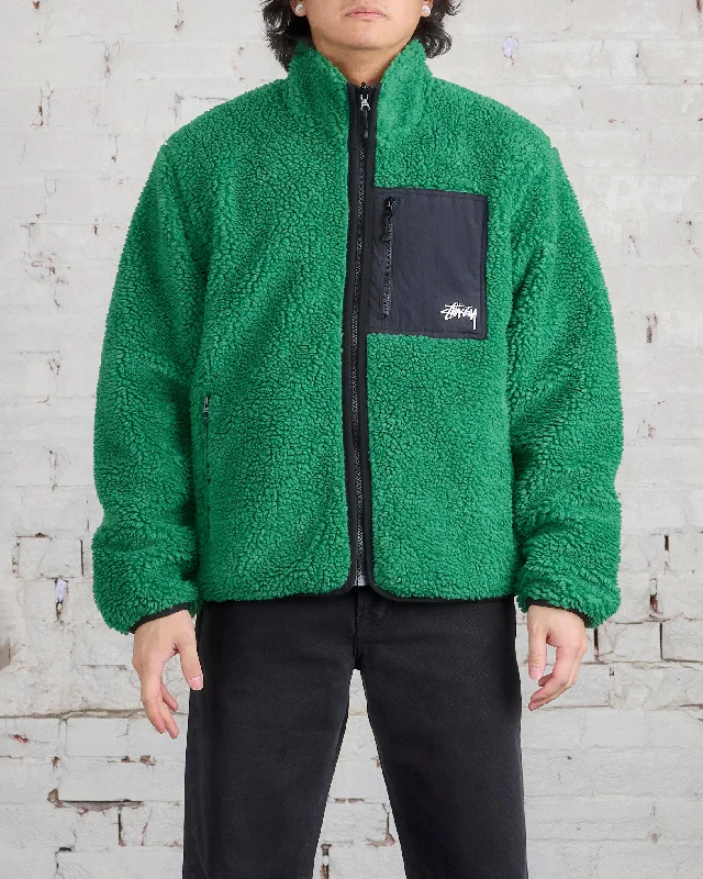 Act Fast Stussy Sherpa Reversible Jacket Green