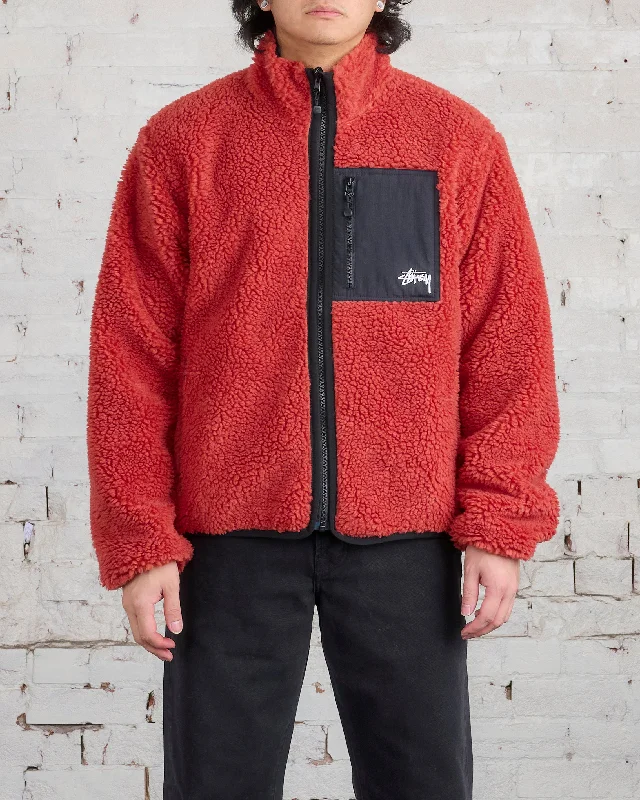 Deal Alert Stussy Sherpa Reversible Jacket Terracotta
