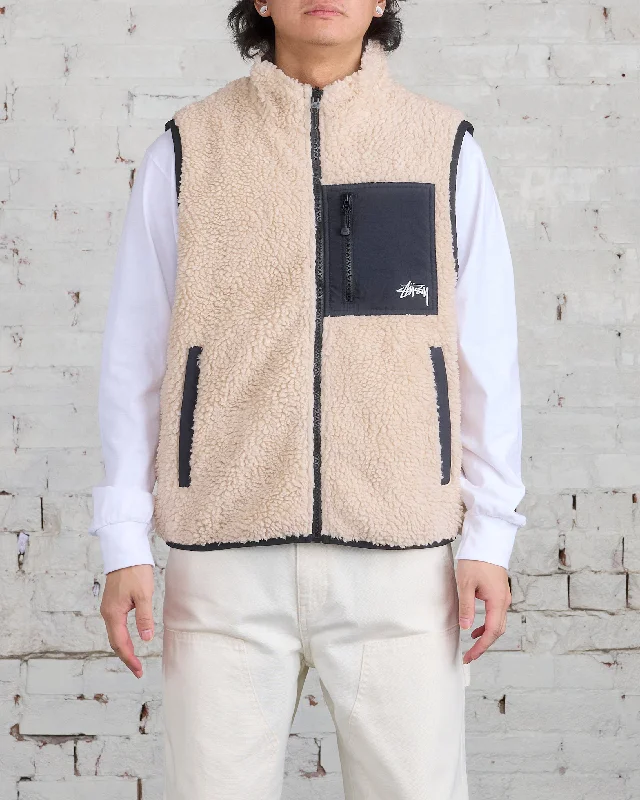 Big Discounts Stussy Sherpa Reversible Vest Beige