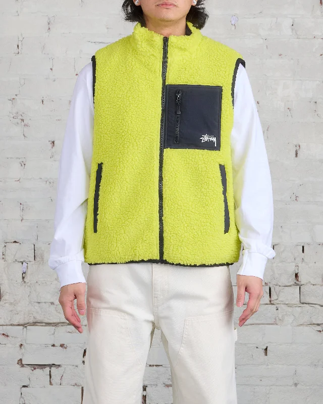 Best Bargains Stussy Sherpa Reversible Vest Lime