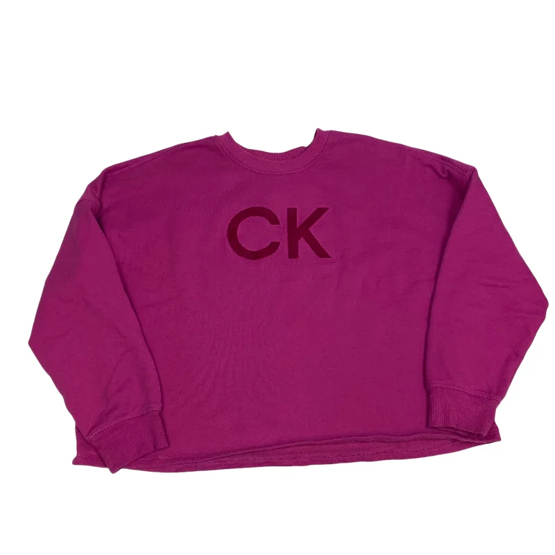 Season Finale Sale Athletic Sweatshirt Crewneck By Calvin Klein Performance In Pink, Size: L