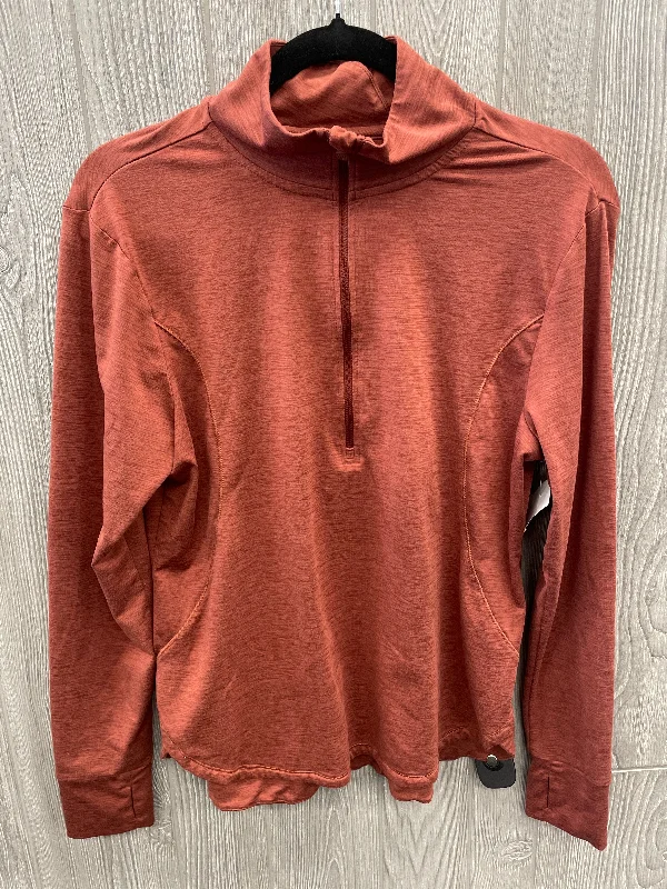 Deep Discounts Athletic Top Long Sleeve Collar By Apana In Orange, Size: L