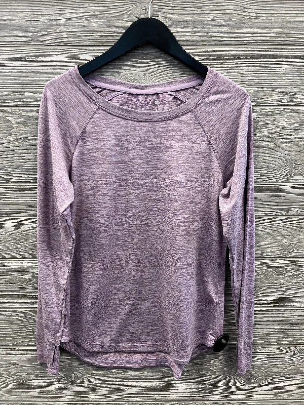 Inventory Reduction Athletic Top Long Sleeve Collar By Apana In Purple, Size: M