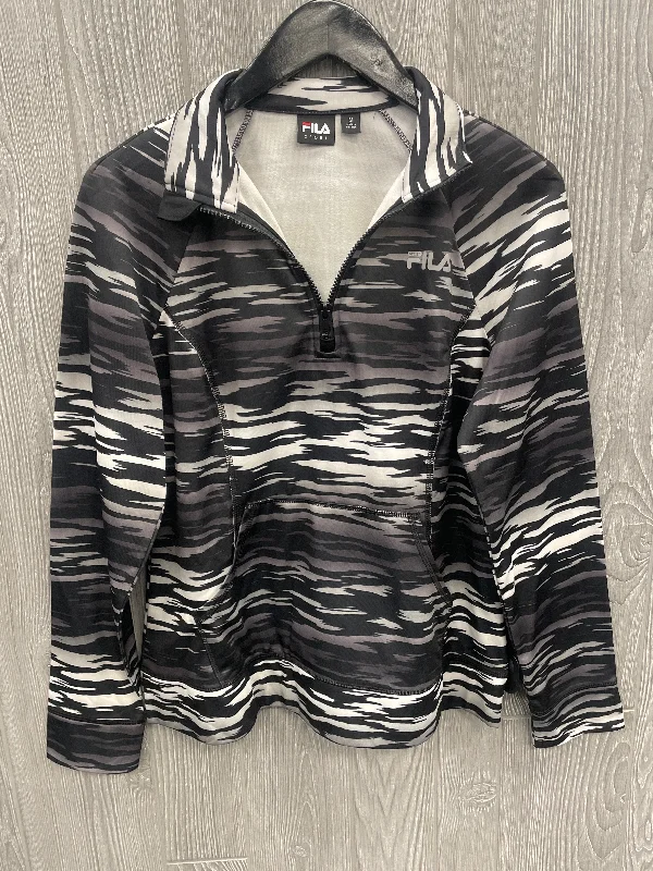 Buy Now Athletic Top Long Sleeve Collar By Fila In Animal Print, Size: M
