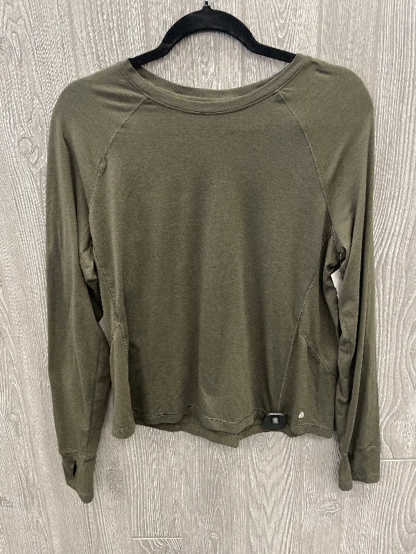 Lowest Price Athletic Top Long Sleeve Collar By Layer 8 In Green, Size: L