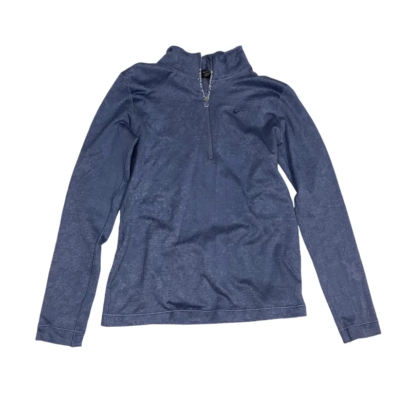 Referral Discount Athletic Top Long Sleeve Collar By Nike In Blue, Size: M