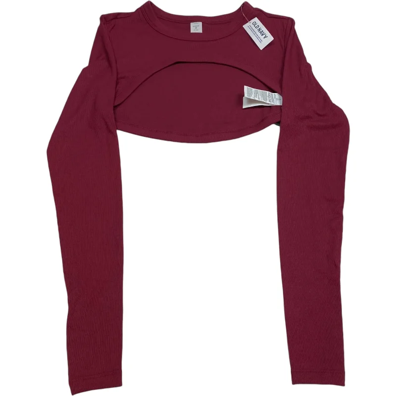 Unbeatable Prices Athletic Top Long Sleeve Collar By Old Navy In Red, Size: Xs