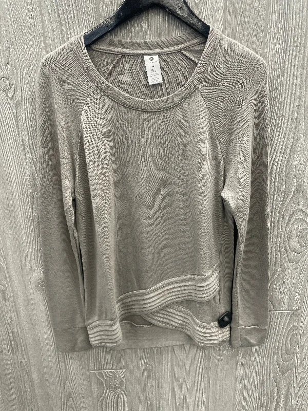 Don't Wait Athletic Top Long Sleeve Crewneck By Active Life In Grey, Size: M