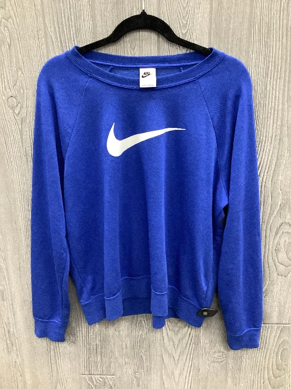 Reduced Prices Athletic Top Long Sleeve Crewneck By Nike Apparel In Blue, Size: L