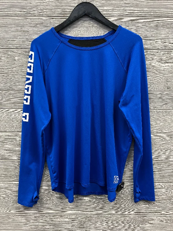 Year-End Clearance Athletic Top Long Sleeve Crewneck By Pink In Blue, Size: M