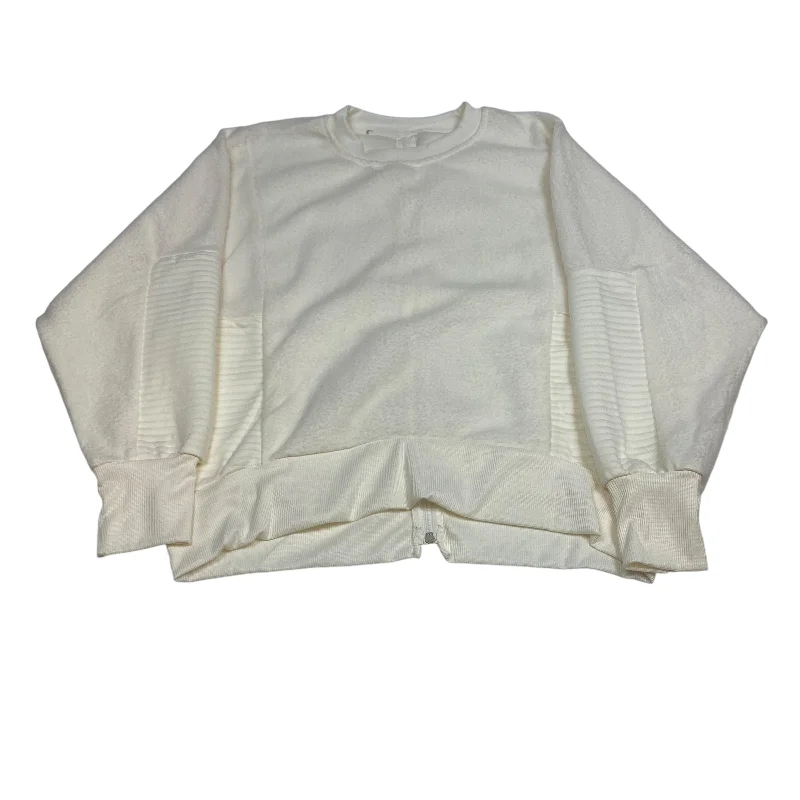 Limited Edition Athletic Top Long Sleeve Crewneck By Tahari By Arthur Levine In Cream, Size: L