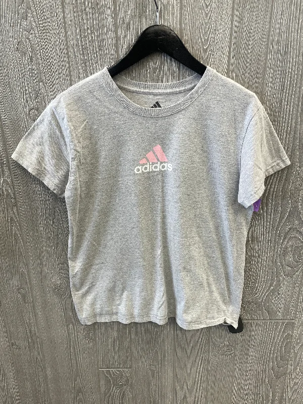Buy Now Athletic Top Short Sleeve By Adidas In Grey, Size: L