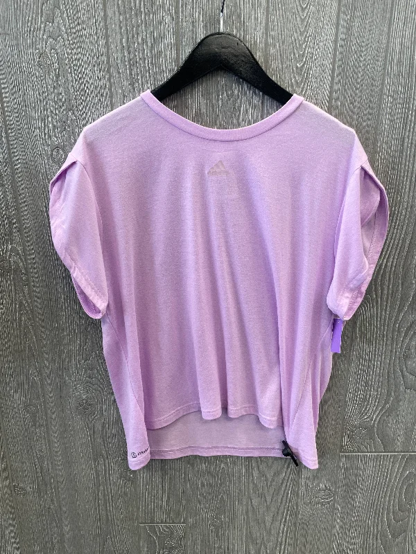 Online Specials Athletic Top Short Sleeve By Adidas In Purple, Size: Xl