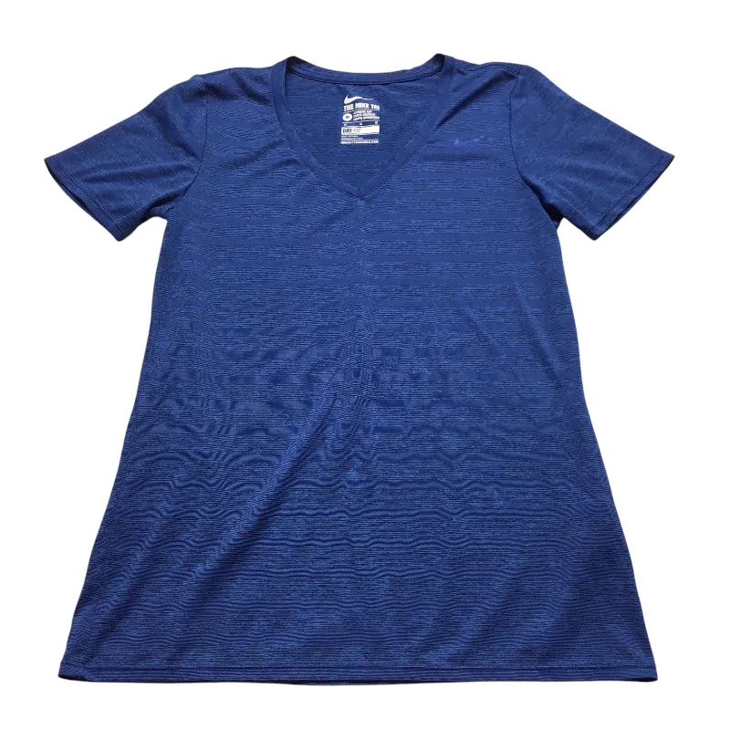 Online Exclusive Athletic Top Short Sleeve By Nike Apparel In Blue, Size: M