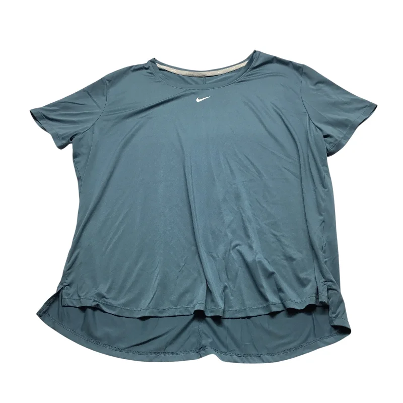 Best Deals Athletic Top Short Sleeve By Nike Apparel In Teal, Size: Xl